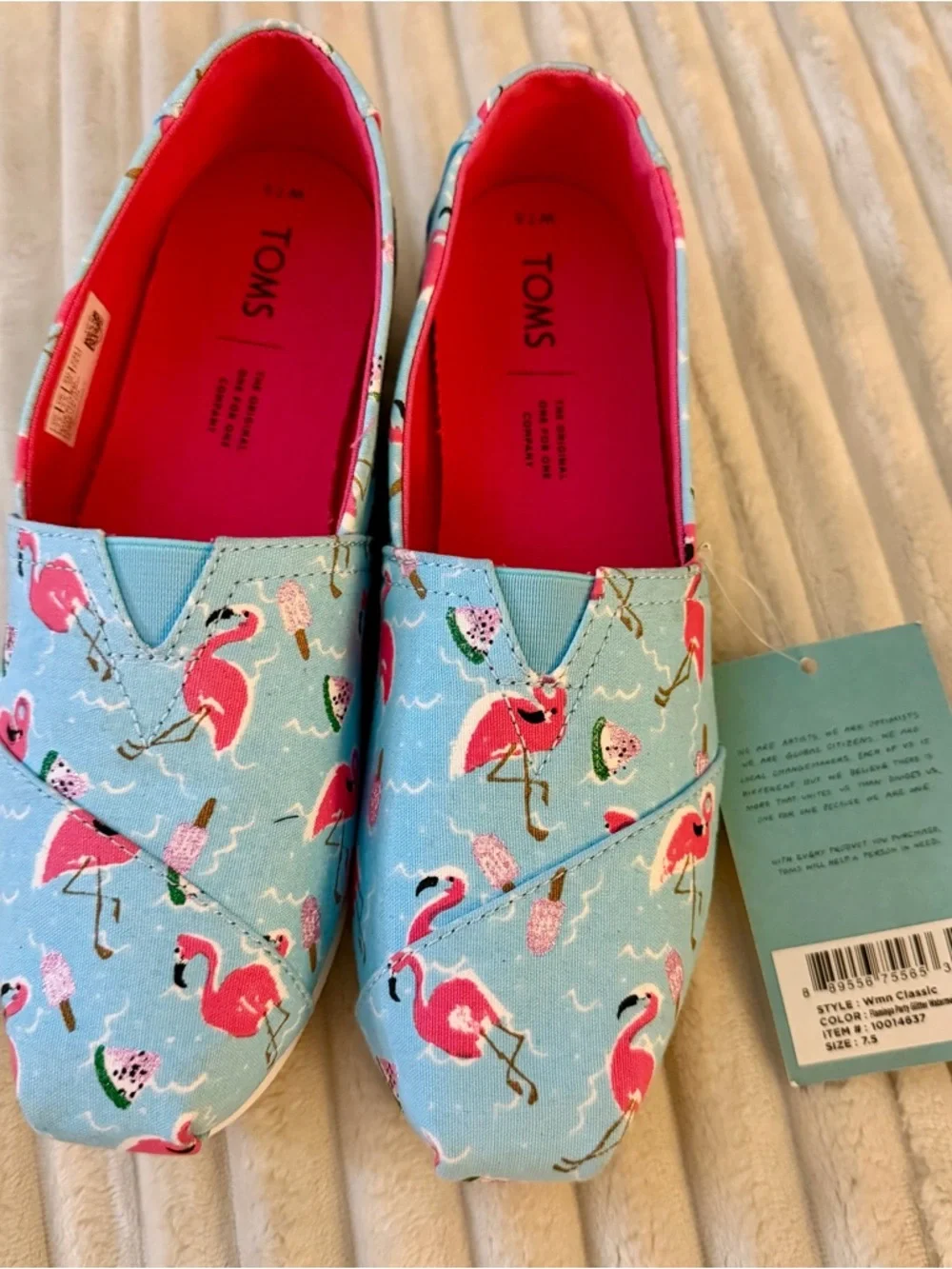 Toms Flamingo Party Watermelon Print Canvas - Blue & Pink - Picture 3 of 5